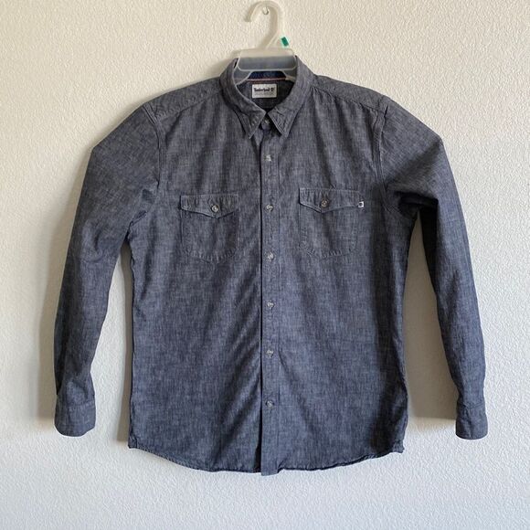 TIMBERLAND Men’s 100% Cotton Denim Like Shirt Size M - Picture 1 of 5
